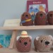 Adorable handmade crochet Awawa wearing a graduation cap, navy cap, or Luffy straw hat, cute hyrax keychain, bag charm, or rear view mirror charm gift
