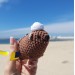 Adorable handmade crochet Awawa wearing a graduation cap, navy cap, or Luffy straw hat, cute hyrax keychain, bag charm, or rear view mirror charm gift