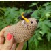 Adorable handmade crochet Awawa wearing a graduation cap, navy cap, or Luffy straw hat, cute hyrax keychain, bag charm, or rear view mirror charm gift