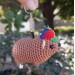 Handmade crochet Awawa Rock Hyrax with propeller hat, rear view mirror, bag charm, keychain, summer lovers gift, Cape hyrax hanging