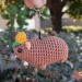 Handmade crochet Awawa Rock Hyrax with propeller hat, rear view mirror, bag charm, keychain, summer lovers gift, Cape hyrax hanging