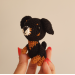 Black small dog crochet, cute charm for rear view mirror, backpack pendant, keychain