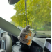 Blue Merle Corgi crochet cute car accessory, rear view mirror charm, keychain, backpack pendant