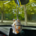 Blue Merle Corgi crochet cute car accessory, rear view mirror charm, keychain, backpack pendant
