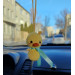 Cute car accessories for rear view mirror: crochet Easter bunny and chick car charms