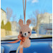 Cute car accessories for rear view mirror: crochet Easter bunny and chick car charms