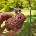 Christmas style Awawa wearing Xmas sweater, hat or reindeer, cute crochet Hyrax keychain, bag charm or rear view mirror car accessory
