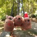 Christmas style Awawa wearing Xmas sweater, hat or reindeer, cute crochet Hyrax keychain, bag charm or rear view mirror car accessory