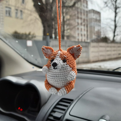 Hanging clown fish for rear view mirror Crochet car accessories