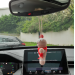 Crochet Gingerbread man for rear view mirror car charm Xmas tree hanging ornament