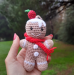 Crochet Gingerbread man for rear view mirror car charm Xmas tree hanging ornament