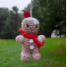 Crochet Gingerbread man for rear view mirror car charm Xmas tree hanging ornament