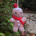 Crochet Gingerbread man for rear view mirror car charm Xmas tree hanging ornament