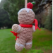 Crochet Gingerbread man for rear view mirror car charm Xmas tree hanging ornament