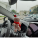 Crochet Gingerbread man for rear view mirror car charm Xmas tree hanging ornament