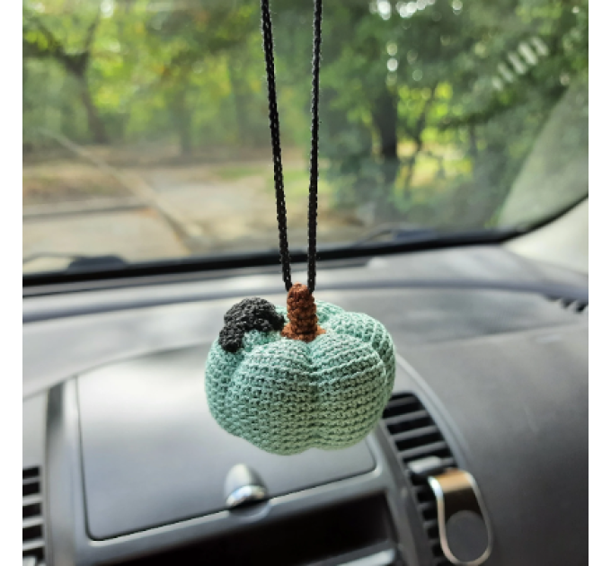 Crochet Halloween pumpkins, cute car charm for rear view mirror 