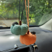 Crochet Halloween pumpkins, cute car charm for rear view mirror 