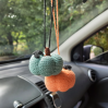 Crochet Halloween pumpkins, cute car charm for rear view mirror 