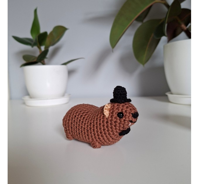 Crochet Hanging Awawa / Hyrax — Wedding Style (Car Mirror, Keychain, Backpack Charm)