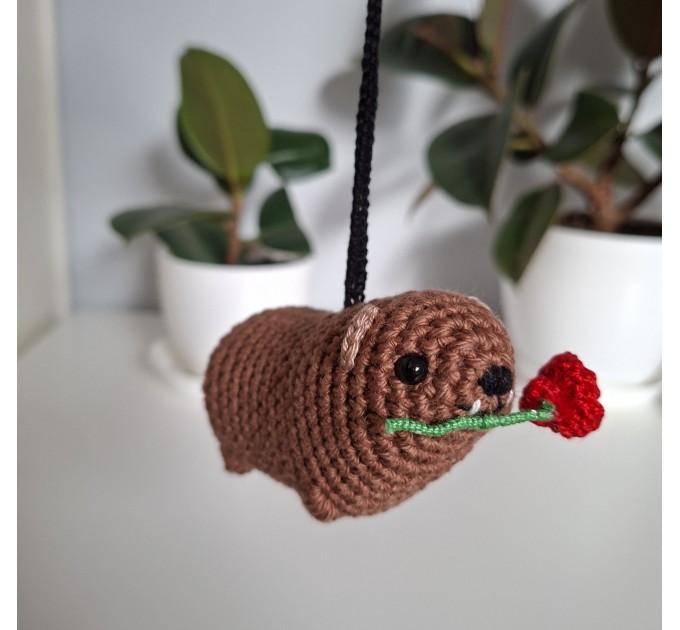 Crochet Rock Hyrax “Awawa” – Valentine’s Day Keychain / Bag Charm / Car charm