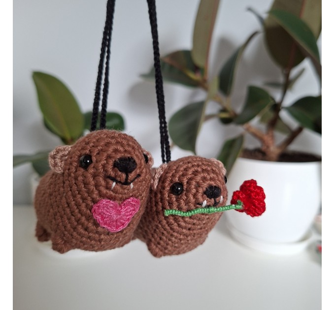 Crochet Rock Hyrax “Awawa” – Valentine’s Day Keychain / Bag Charm / Car charm