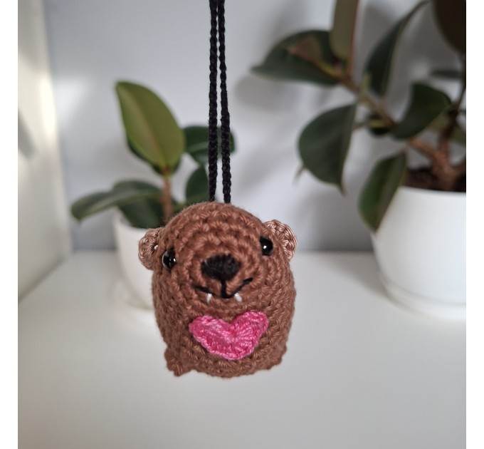 Crochet Rock Hyrax “Awawa” – Valentine’s Day Keychain / Bag Charm / Car charm