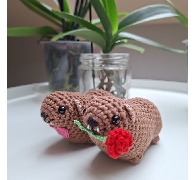 Crochet Rock Hyrax “Awawa” – Valentine’s Day Keychain / Bag Charm / Car charm
