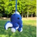 Crochet blue dragon car charm for rear view mirror, cute keychain, backpack pendant, FC Porto symbol