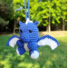 Crochet blue dragon car charm for rear view mirror, cute keychain, backpack pendant, FC Porto symbol