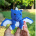 Crochet blue dragon car charm for rear view mirror, cute keychain, backpack pendant, FC Porto symbol