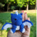 Crochet blue dragon car charm for rear view mirror, cute keychain, backpack pendant, FC Porto symbol