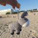 Crochet donkey charm, hanging car accessory for rear view mirror, keychain, backpack pendant