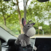 Crochet donkey charm, hanging car accessory for rear view mirror, keychain, backpack pendant