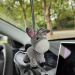 Crochet donkey charm, hanging car accessory for rear view mirror, keychain, backpack pendant