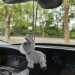 Crochet donkey charm, hanging car accessory for rear view mirror, keychain, backpack pendant