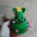 Crochet green cat Xmas tree car charm