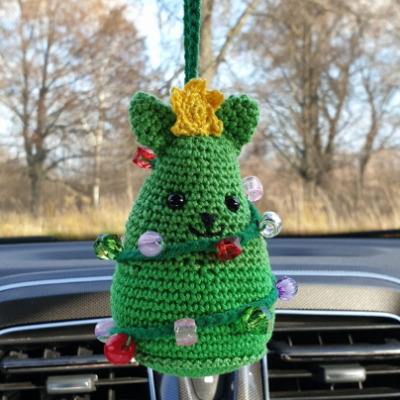 Giraffe car charm hanging crochet Rear view mirror cute car