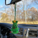 Crochet green cat Xmas tree car charm