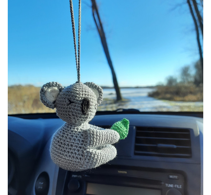Rear view mirror charm Crochet koala bear car decorations
