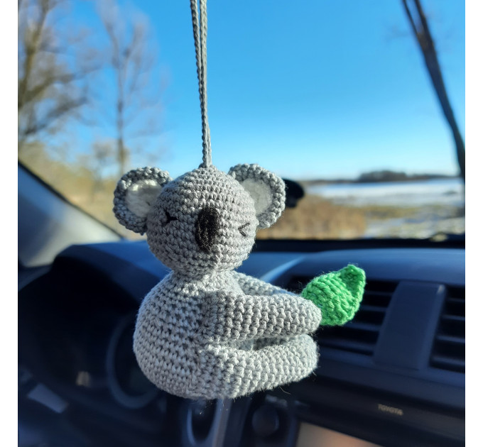 Rear view mirror charm Crochet koala bear car decorations