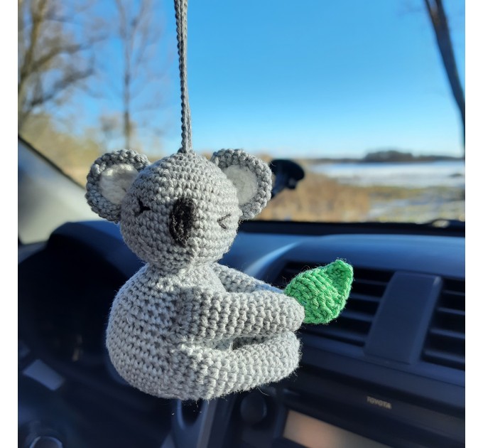 Rear view mirror charm Crochet koala bear car decorations