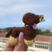 Crochet small dachshund, plush sausage dog, cute keychain, car charm. backpack pendant