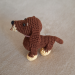 Crochet small dachshund, plush sausage dog, cute keychain, car charm. backpack pendant