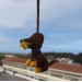 Cute brown dog for rear view mirror, car charm backpack keychain