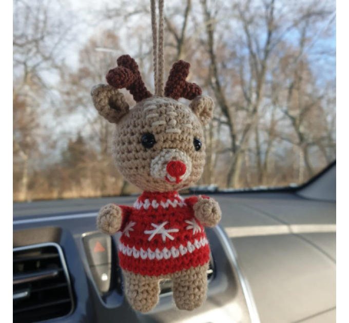 Deer car hanging crochet rear view mirror car charm