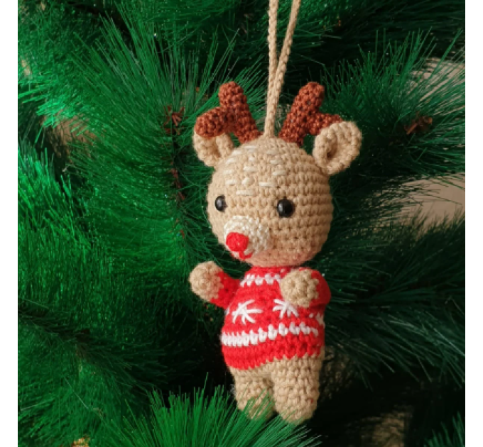 Deer car hanging crochet rear view mirror car charm