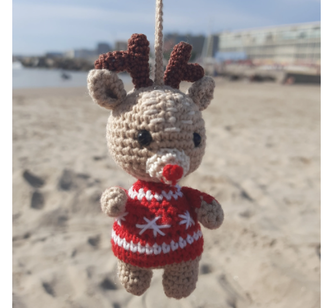 Deer car hanging crochet rear view mirror car charm