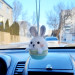 Easter bunny car charm accessories Hanging rabbit in basket car decorations Rear view mirror cute women's things