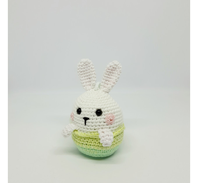 Easter bunny car charm accessories Hanging rabbit in basket car decorations Rear view mirror cute women's things