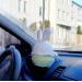 Easter bunny car charm accessories Hanging rabbit in basket car decorations Rear view mirror cute women's things